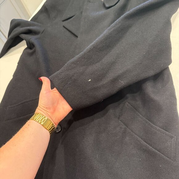 JK Collections New York Men’s Wool Overcoat Black Size 46 Made in USA - Picture 13 of 14